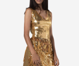 Gold night party dress